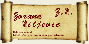 Zorana Miljević vizit kartica